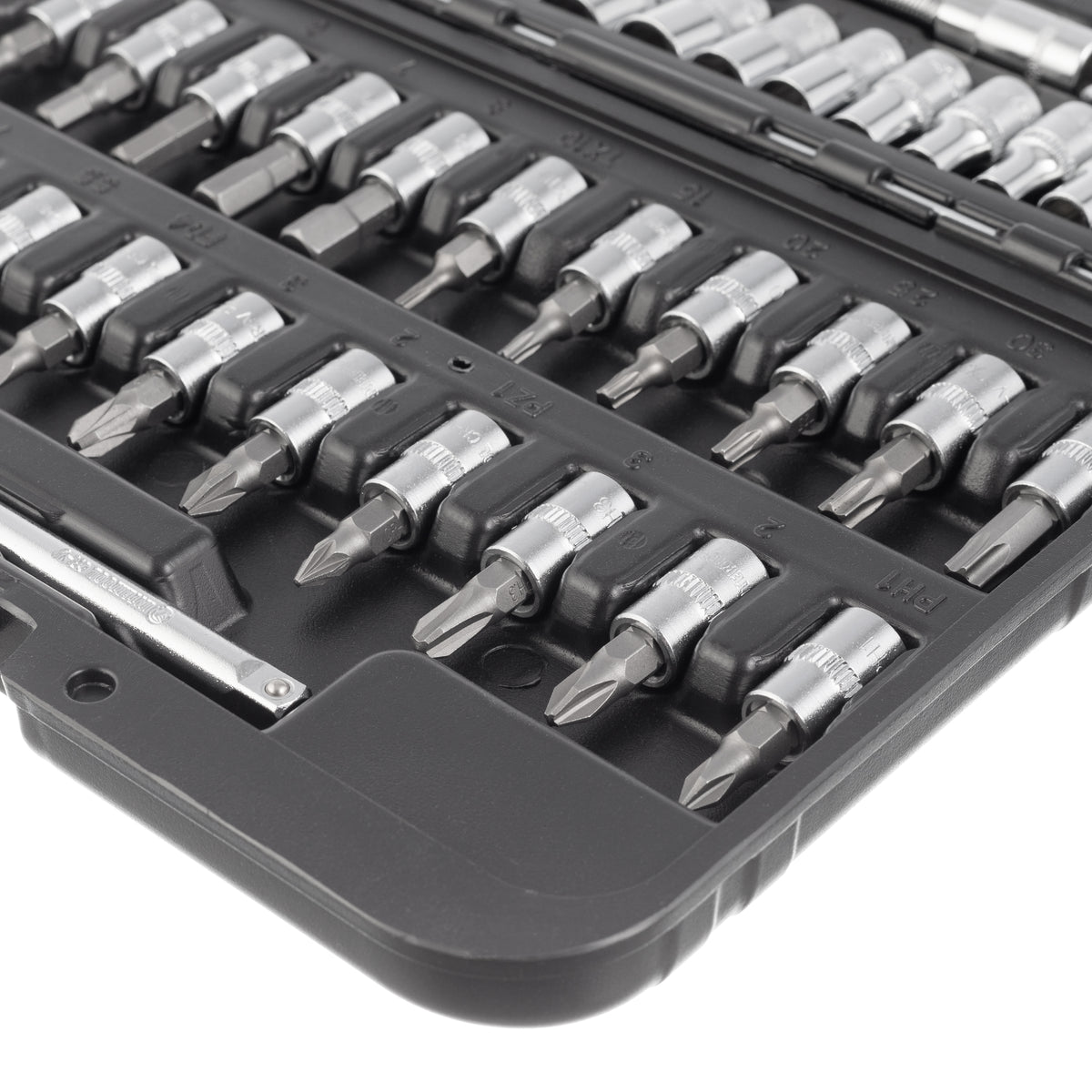 INTERTOOL 1/4" Drive Socket and Bit Set, Metric, 46 pcs Compact Hard Case  | ET08-8046