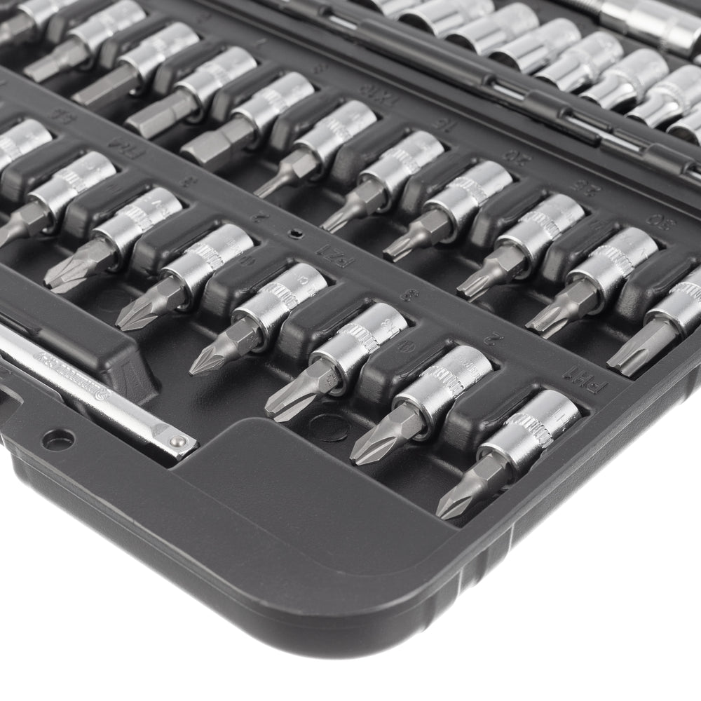 INTERTOOL 1/4" Drive Socket and Bit Set, Metric, 46 pcs Compact Hard Case  | ET08-8046