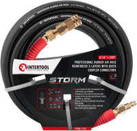 Manguera de aire de caucho INTERTOOL de 5/16” x 25 pies: ultraduradera, resistente y resistente a las torceduras, con conexiones de latón | PT08-1731