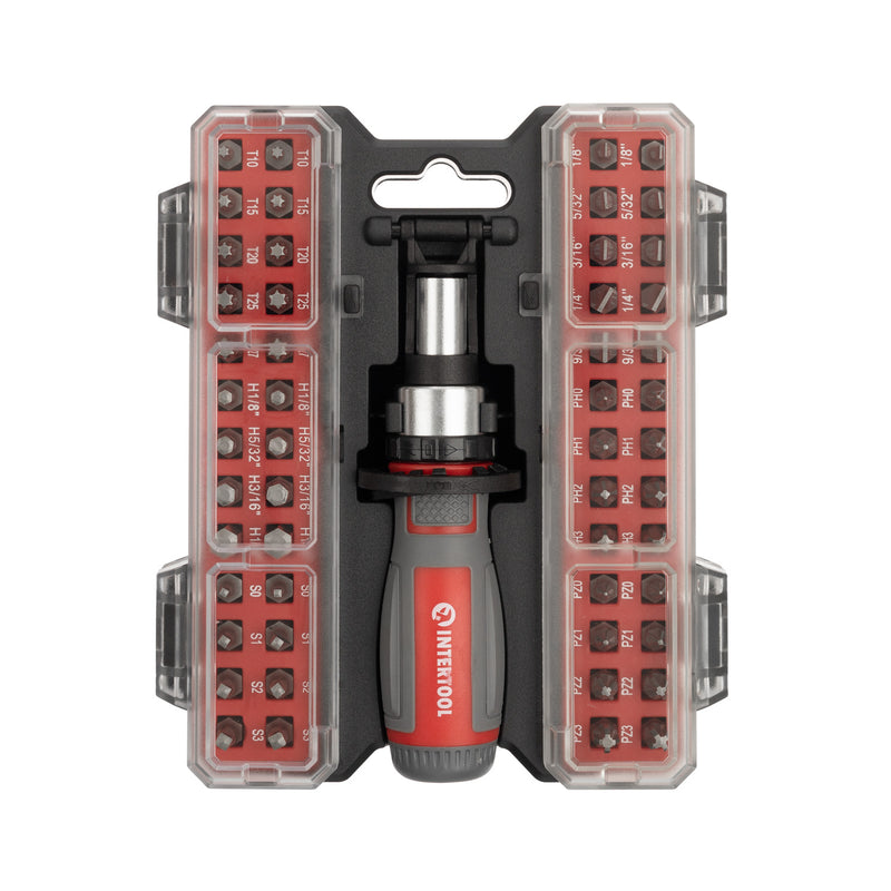 INTERTOOL 53 шт. мини-молоток-отвертка с многофункциональными битами, портативный кейс | VT08-3353