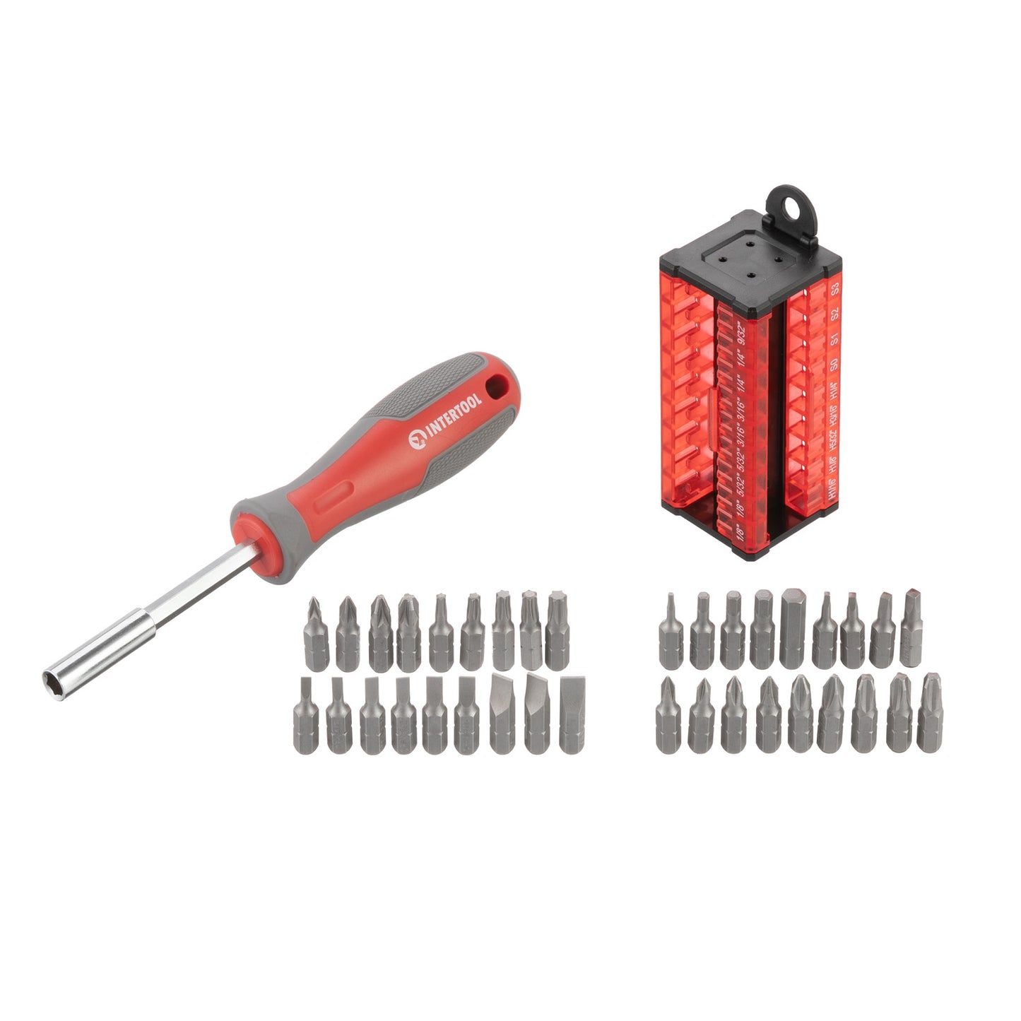 INTERTOOL 37 pcs Multi-Bit Screwdriver, Attachable Storage Case | VT08-3375