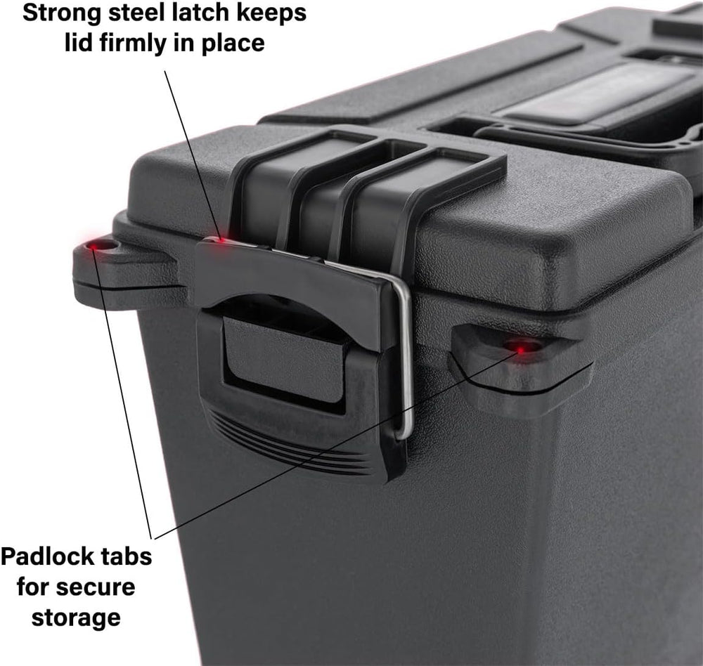 INTERTOOL Field Box - Stackable, Water-Resistant, Secure Latch, Lockable, Protective Ammo Can | BX08-0290