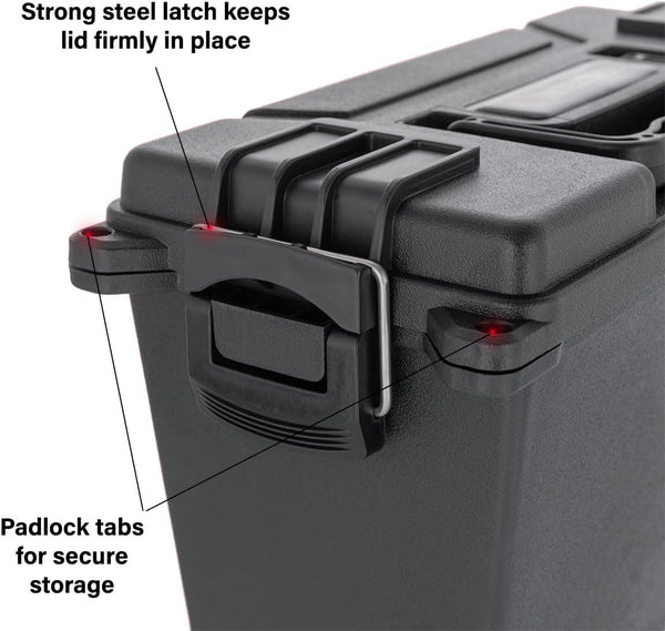 INTERTOOL Field Box - Stackable, Water-Resistant, Secure Latch, Lockable, Protective Ammo Can | BX08-0290