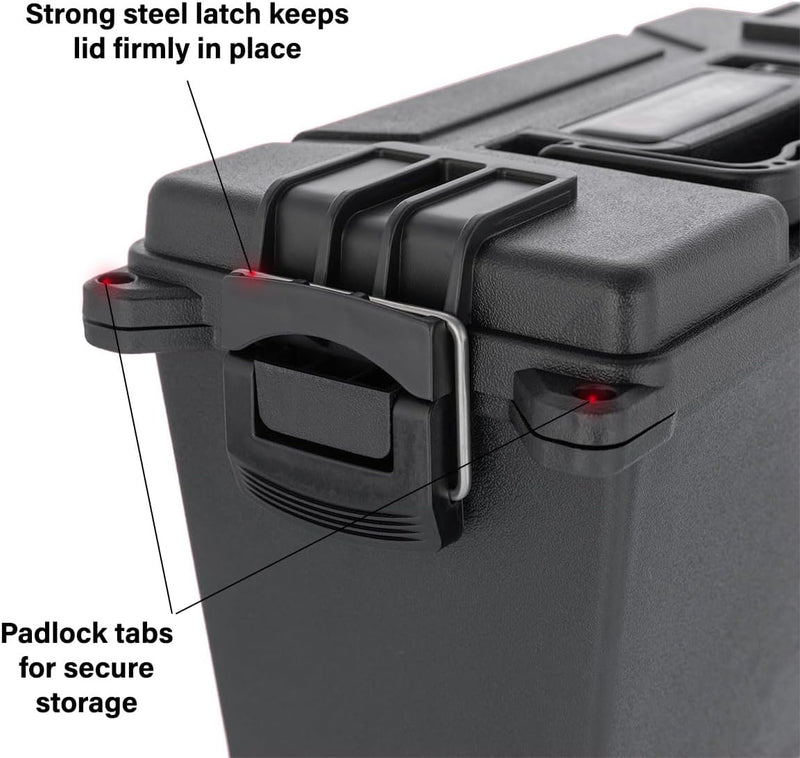 Caja de campo INTERTOOL: apilable, resistente al agua, con cierre seguro, con cerradura y contenedor de munición protector | BX08-0290 