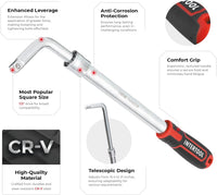 INTERTOOL 1/2" Drive Telescoping Lug Wrench, 17/19mm Socket | HT08-1600