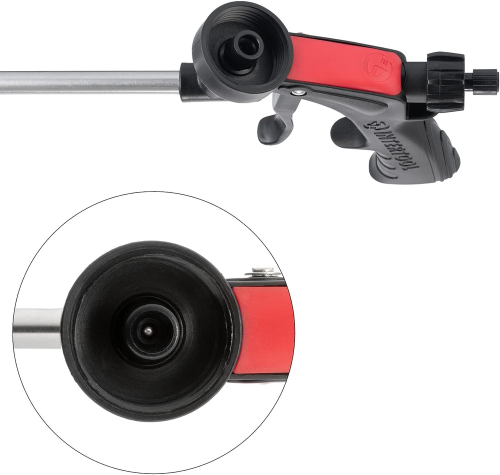 Pistola de espuma en aerosol INTERTOOL, sellador aislante, cuerpo de plástico liviano, control de flujo avanzado | PT08-0608 