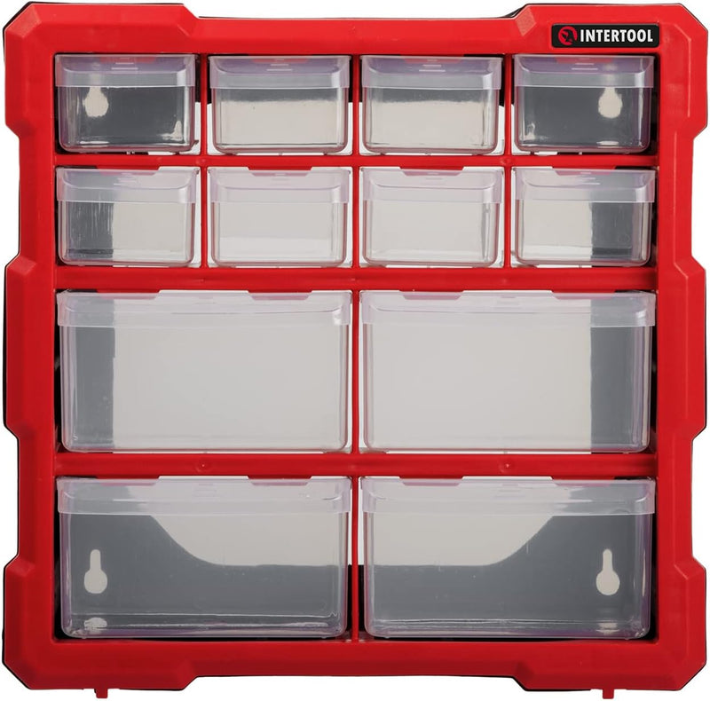 Interxfolder Storage Box INTERTOOL 12-Drawer Storage Organizer – Small Cabinet for Hardware ...