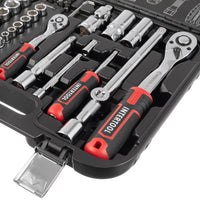 INTERTOOL 73-Piece Metric Socket Set | 1/4” & 1/2” Drive | ET08-8073