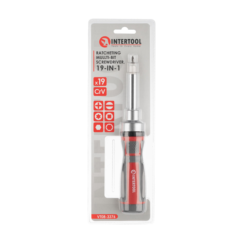 INTERTOOL 19 in 1 Ratchet Multi-Bit Screwdriver | VT08-3376