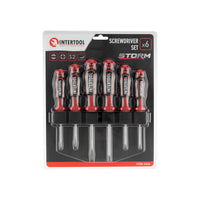 Набор отверток INTERTOOL 6 шт., крестовые и плоские, настенный держатель | VT08-3436