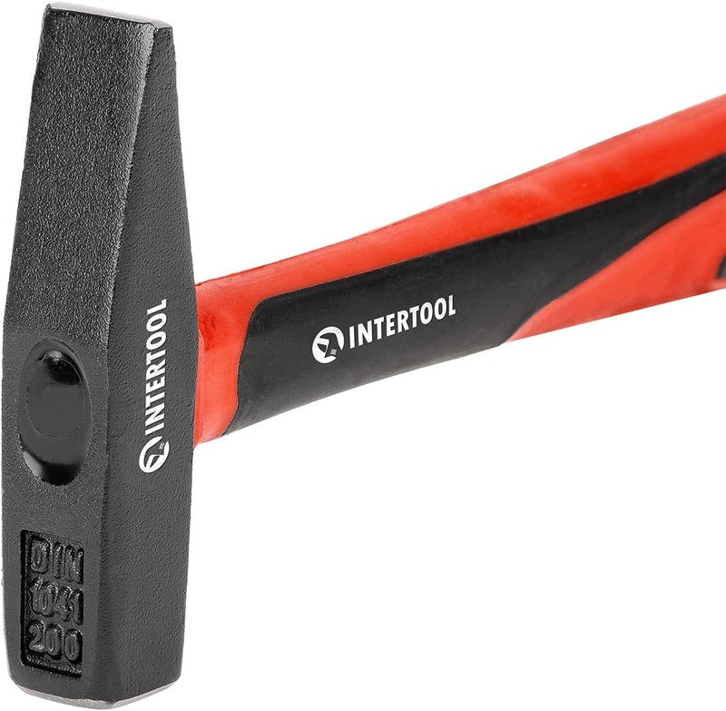 INTERTOOL Cross Peen Hammer, 0.44 lbs / 7 oz., 11" Fiberglass Handle | HT08-0202