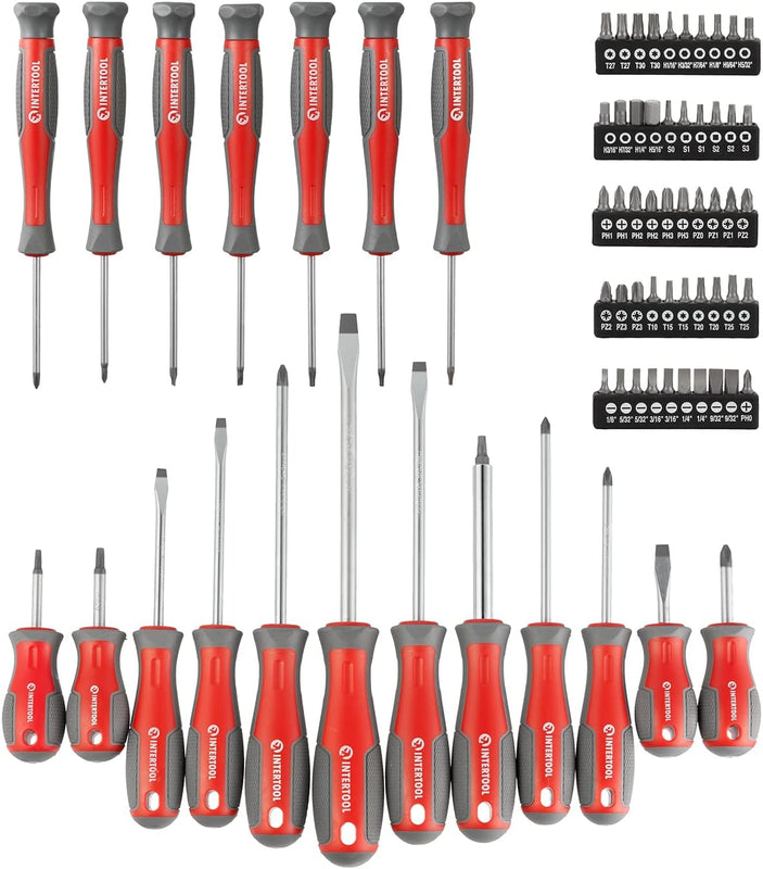 Juego de destornilladores de precisión de 70 piezas INTERTOOL con destornillador magnético | VT08-3370 