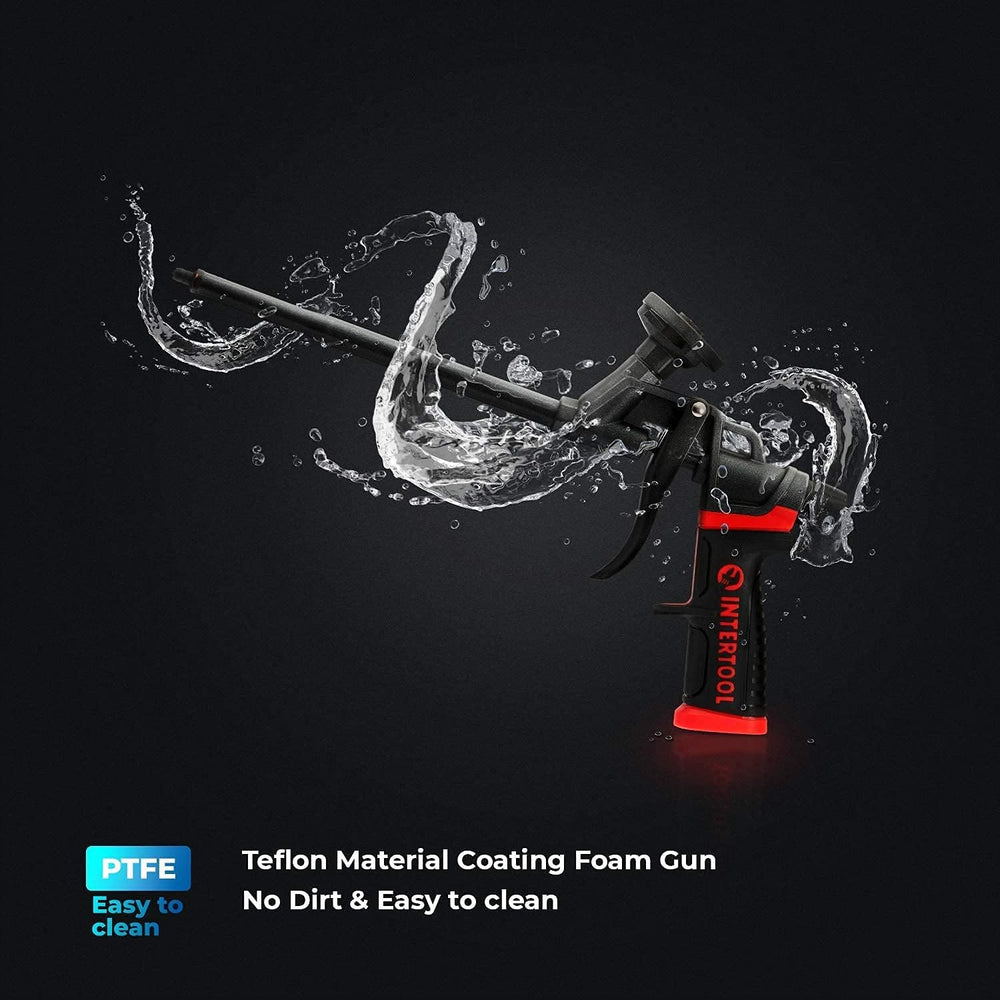 Pistola de espuma en aerosol INTERTOOL, aislante de sellador, revestimiento completo de teflón y mango profesional | PT08-0610