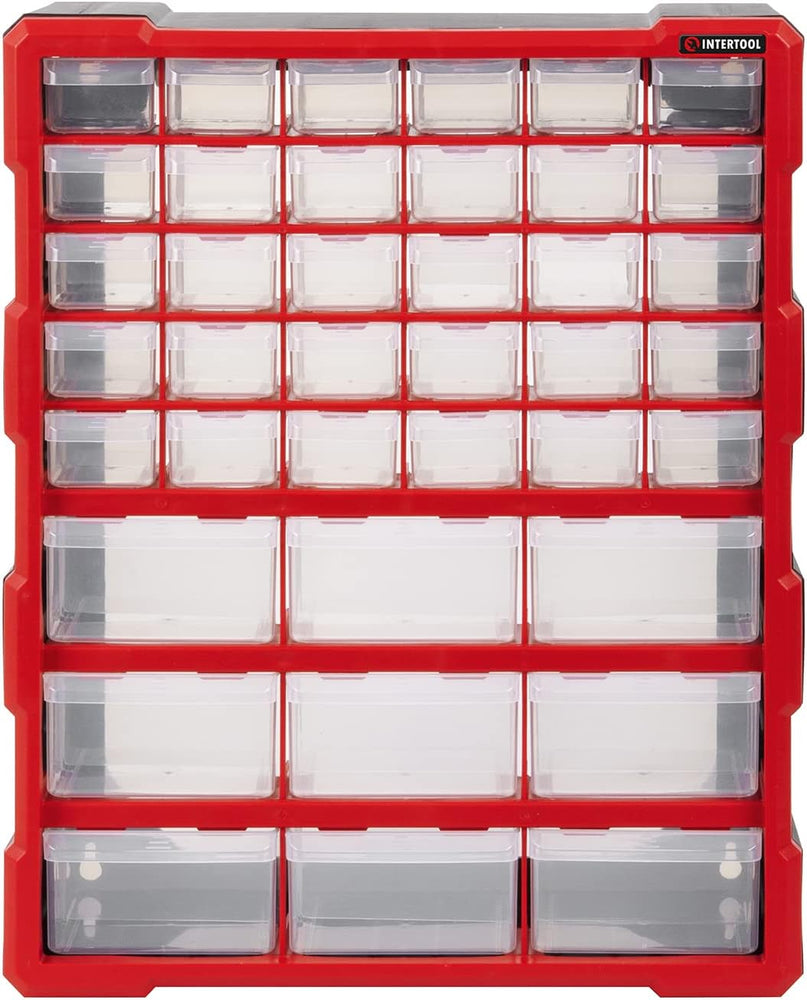 Cajonera INTERTOOL, 39 cajones, 18,7" x 14,9" x 6,2", plástico | BX08-4013 