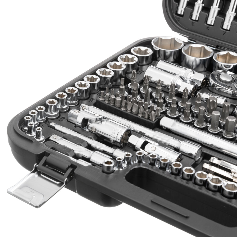 INTERTOOL 1/4", 3/8", 1/2" Drive Socket Set, Metric, 156 pcs | ET08-8156