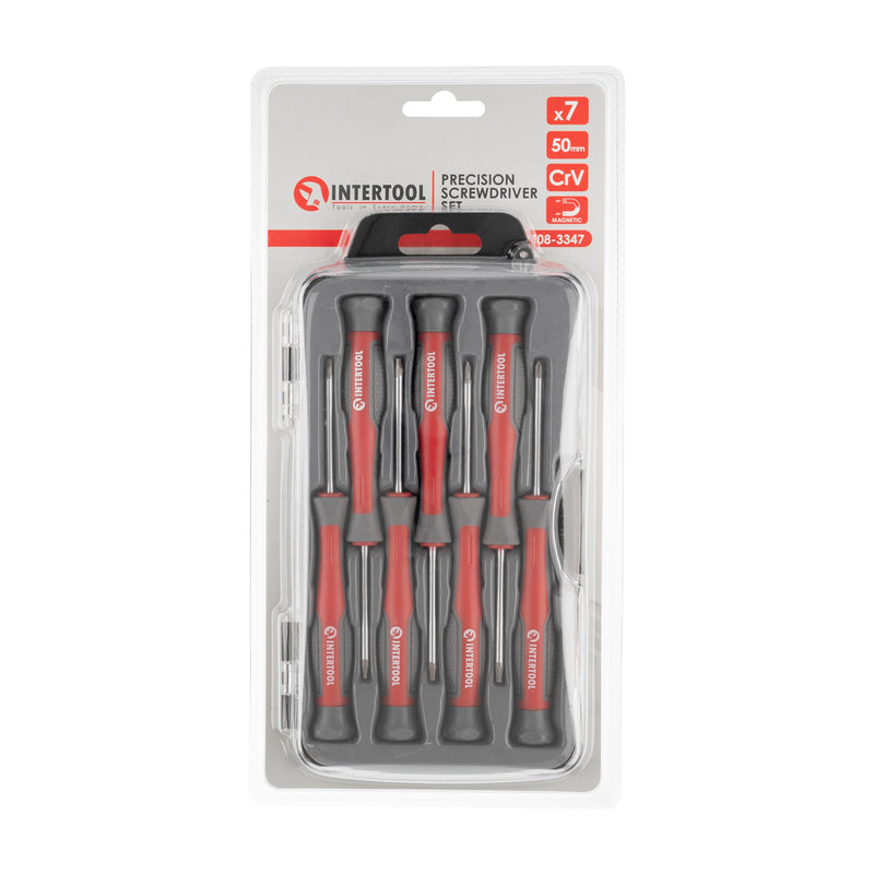 INTERTOOL Precision Screwdriver Set 7pcs, Phillips & Slotted | VT08-3347