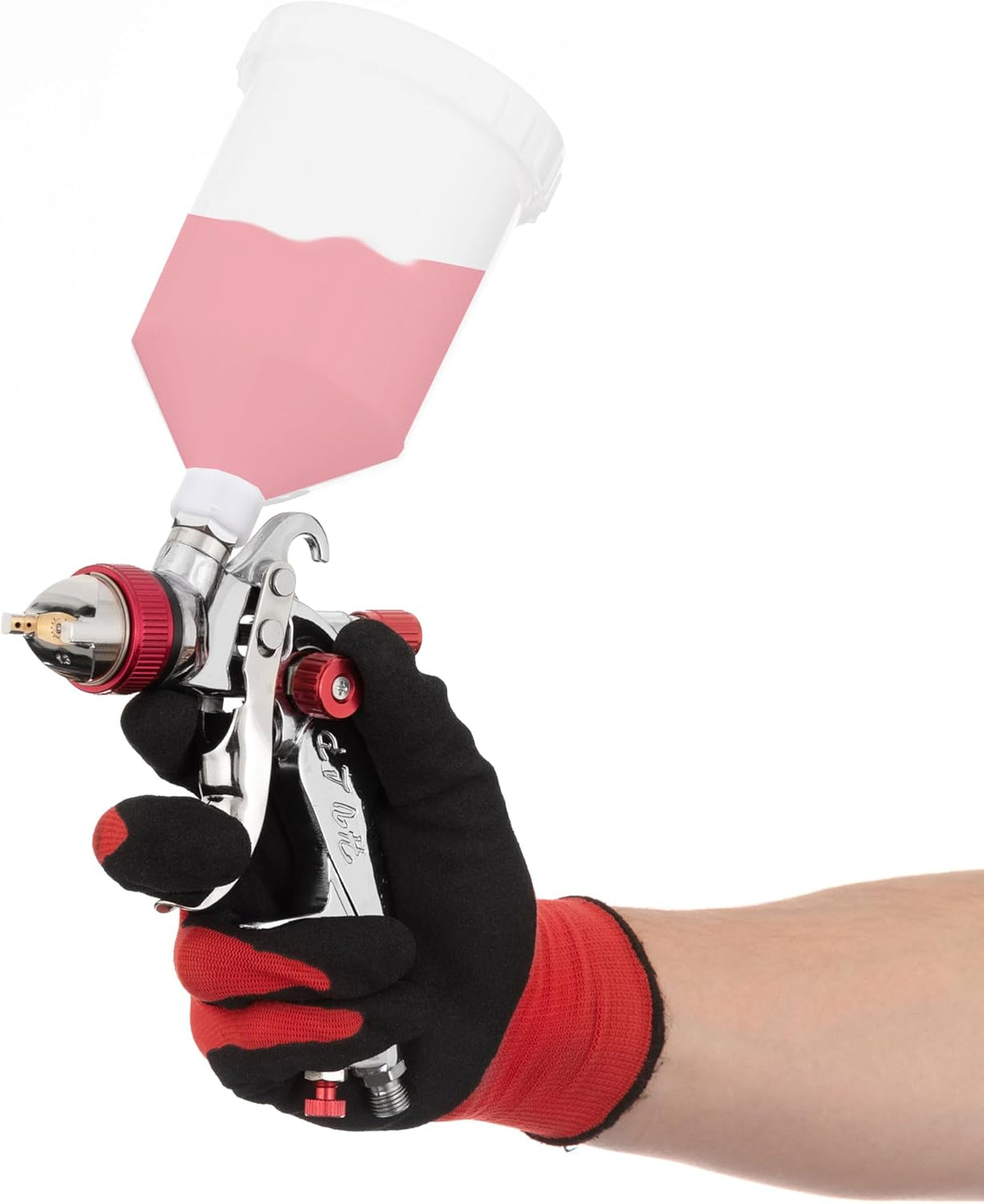 Kit de pistola pulverizadora de pintura INTERTOOL HVLP: boquillas de 1,3, 1,4 y 1,7 mm, pulverizador de alimentación por gravedad, depósito de plástico de 600 cc | PT08-0153