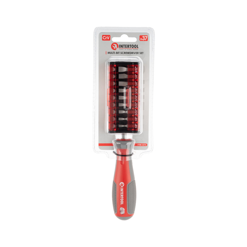 INTERTOOL 37 pcs Multi-Bit Screwdriver, Attachable Storage Case | VT08-3375