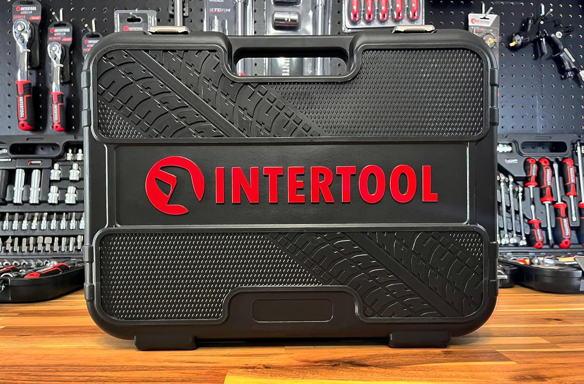 Juego completo de herramientas mecánicas INTERTOOL con accionamiento de 1/4" y 1/2", 100 piezas | ET08-8100 