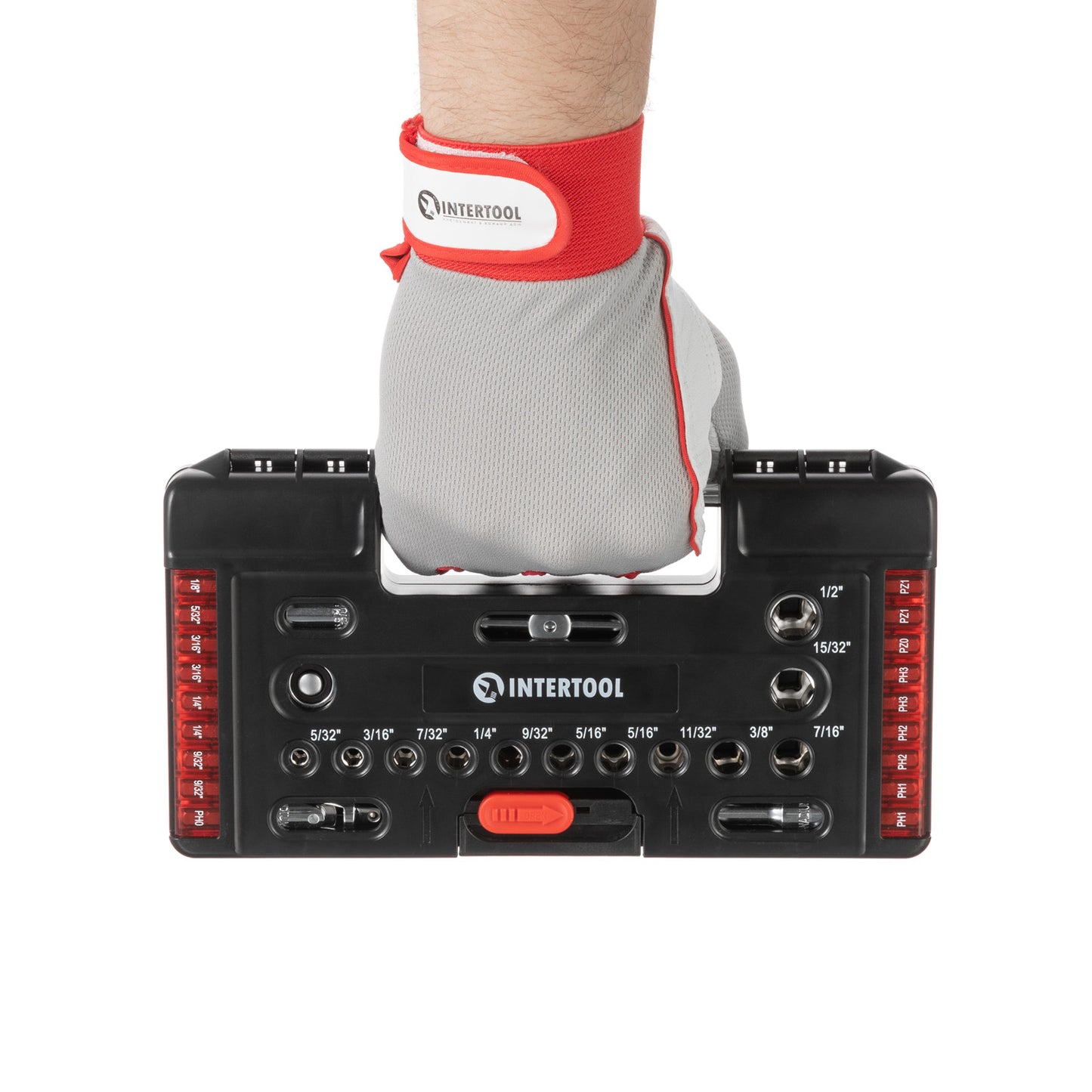 INTERTOOL Набор мини-насадок и бит, 57 шт., 1/4" рожковый ключ, портативный кейс | VT08-3657