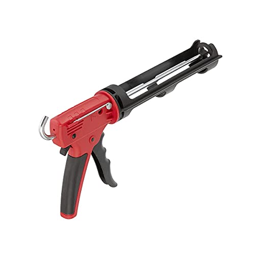 Pistola de calafateo antigoteo INTERTOOL - Relación de empuje 12:1, pistola de silicona antigoteo de 10 oz para ventanas, baños y cocinas | HT08-0028