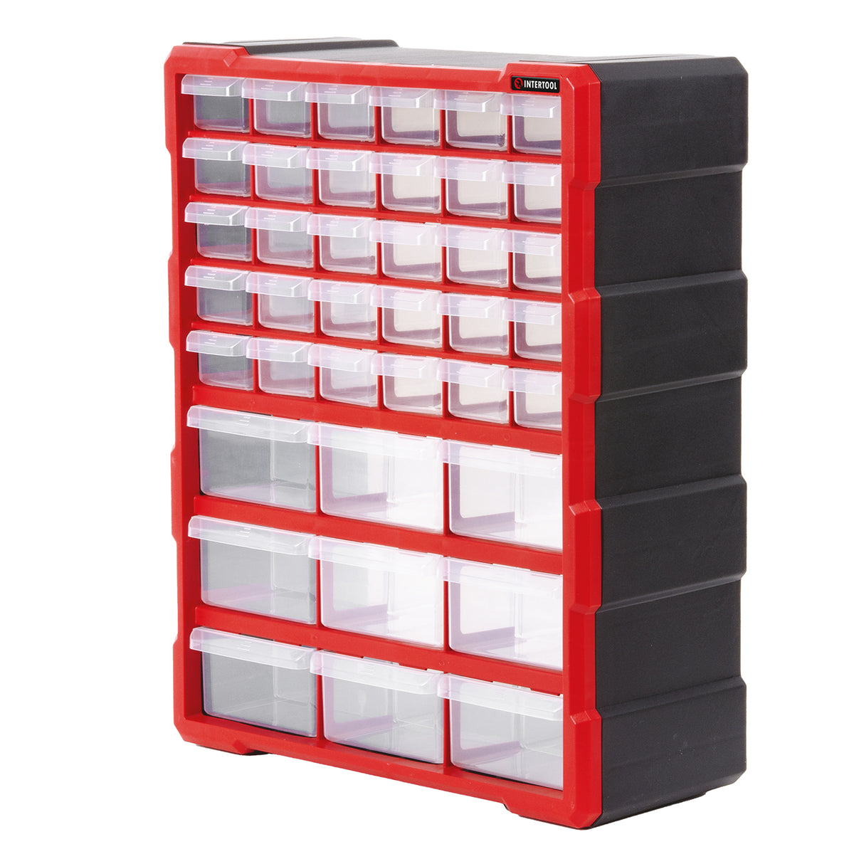 Cajonera INTERTOOL, 39 cajones, 18,7" x 14,9" x 6,2", plástico | BX08-4013 