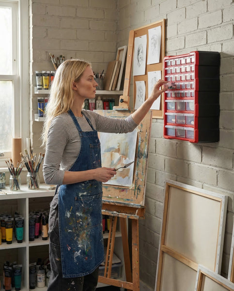 Cajonera INTERTOOL, 39 cajones, 18,7" x 14,9" x 6,2", plástico | BX08-4013 