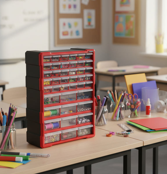 Cajonera INTERTOOL, 39 cajones, 18,7" x 14,9" x 6,2", plástico | BX08-4013 