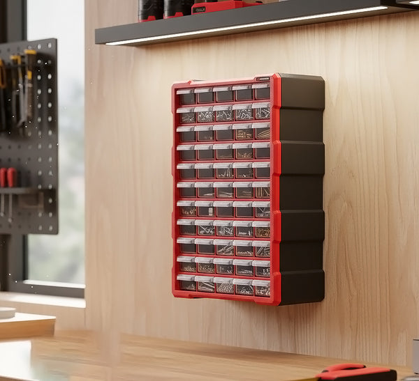 Organizador de almacenamiento de 60 cajones INTERTOOL | Gabinete para piezas pequeñas y ferretería | BX08-4016