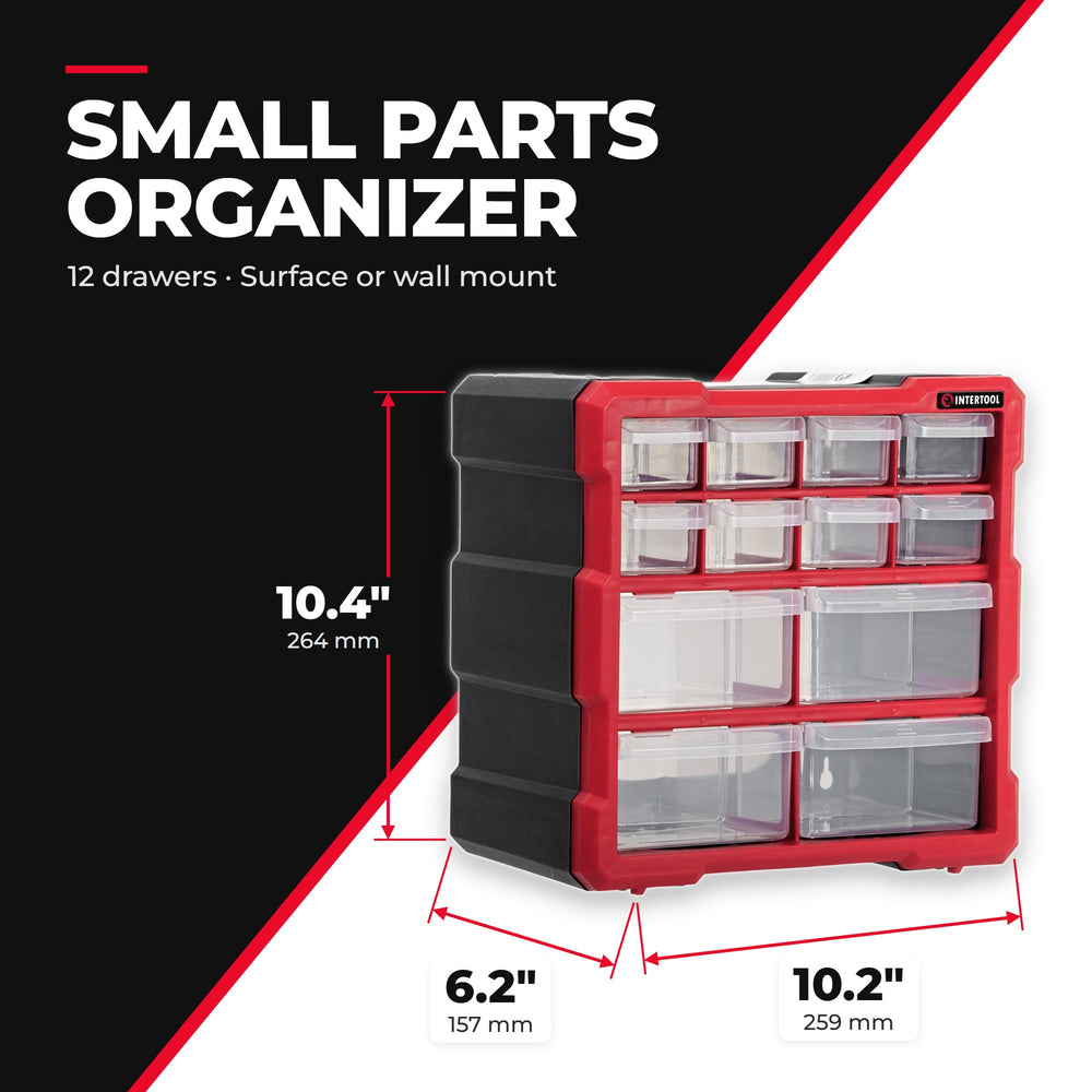 Organizador de almacenamiento pequeño INTERTOOL, gabinete de 12 cajones | BX08-4024