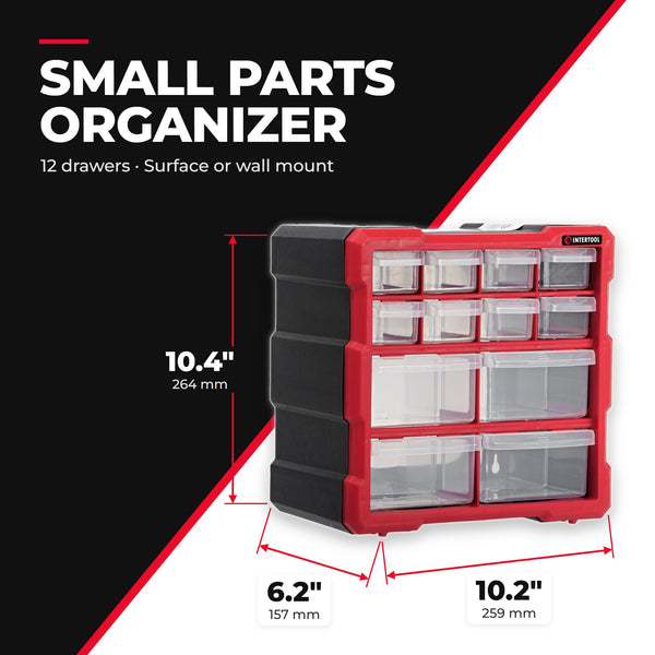 Organizador de almacenamiento pequeño INTERTOOL, gabinete de 12 cajones | BX08-4024