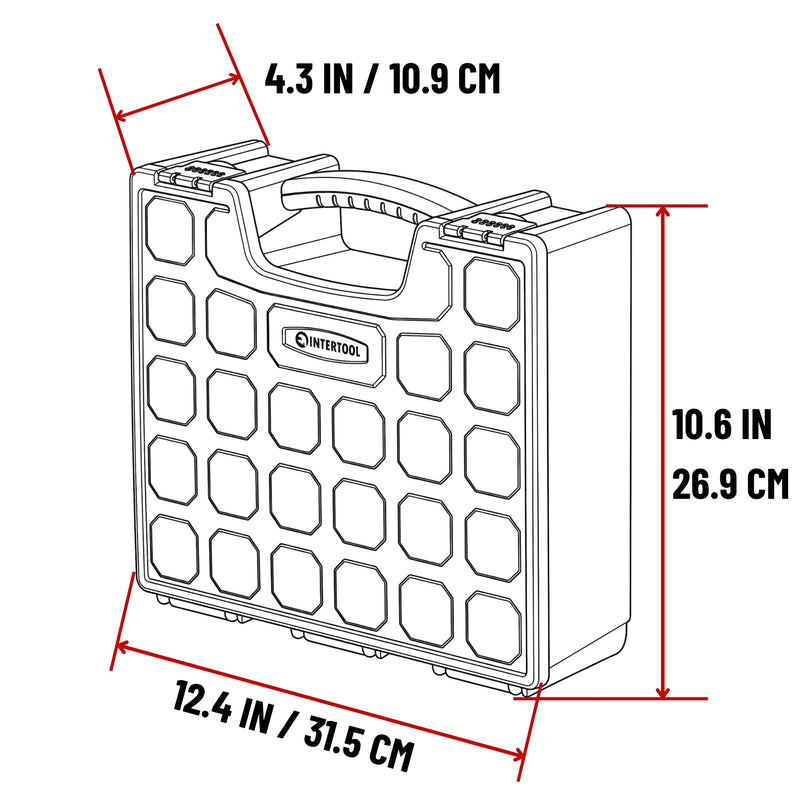 Caja de compartimentos portátil NTERTOOL, 7 compartimentos, 12,4" x 10,6" x 4,3", plástico | BX08-4032 