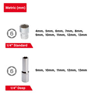 Juego completo de herramientas mecánicas INTERTOOL con accionamiento de 1/4" y 1/2", 100 piezas | ET08-8100 