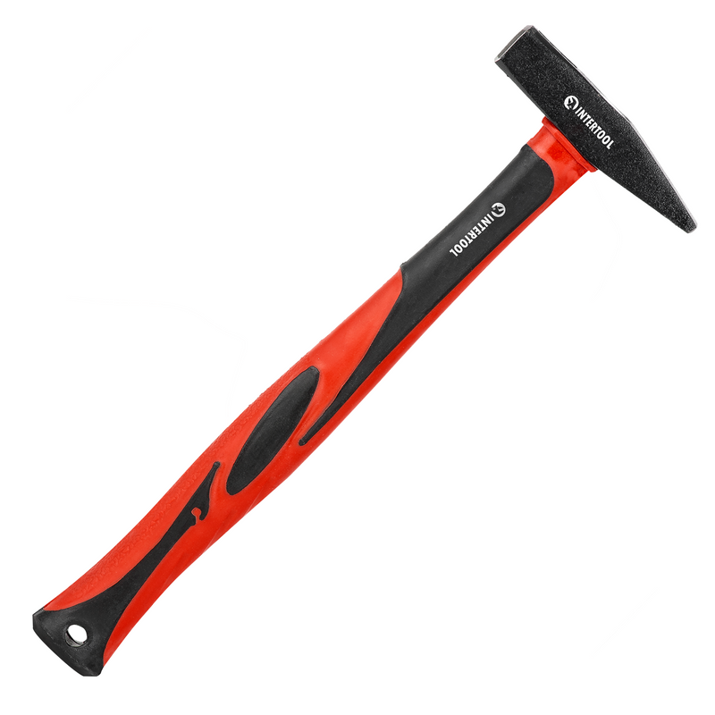 INTERTOOL Cross Peen Hammer, 0.44 lbs / 7 oz., 11" Fiberglass Handle | HT08-0202