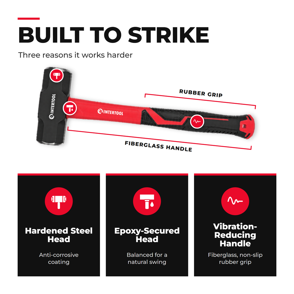 INTERTOOL 3 lb Sledge Hammer HT08-0241