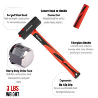 INTERTOOL 3 lb Sledge Hammer HT08-0241