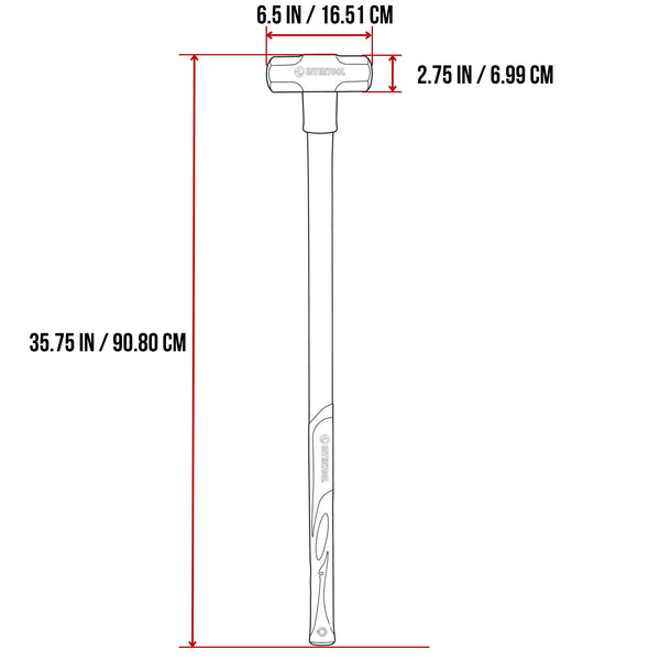 INTERTOOL Sledgehammer 8 lbs Fiberglass Handle HT08-0244