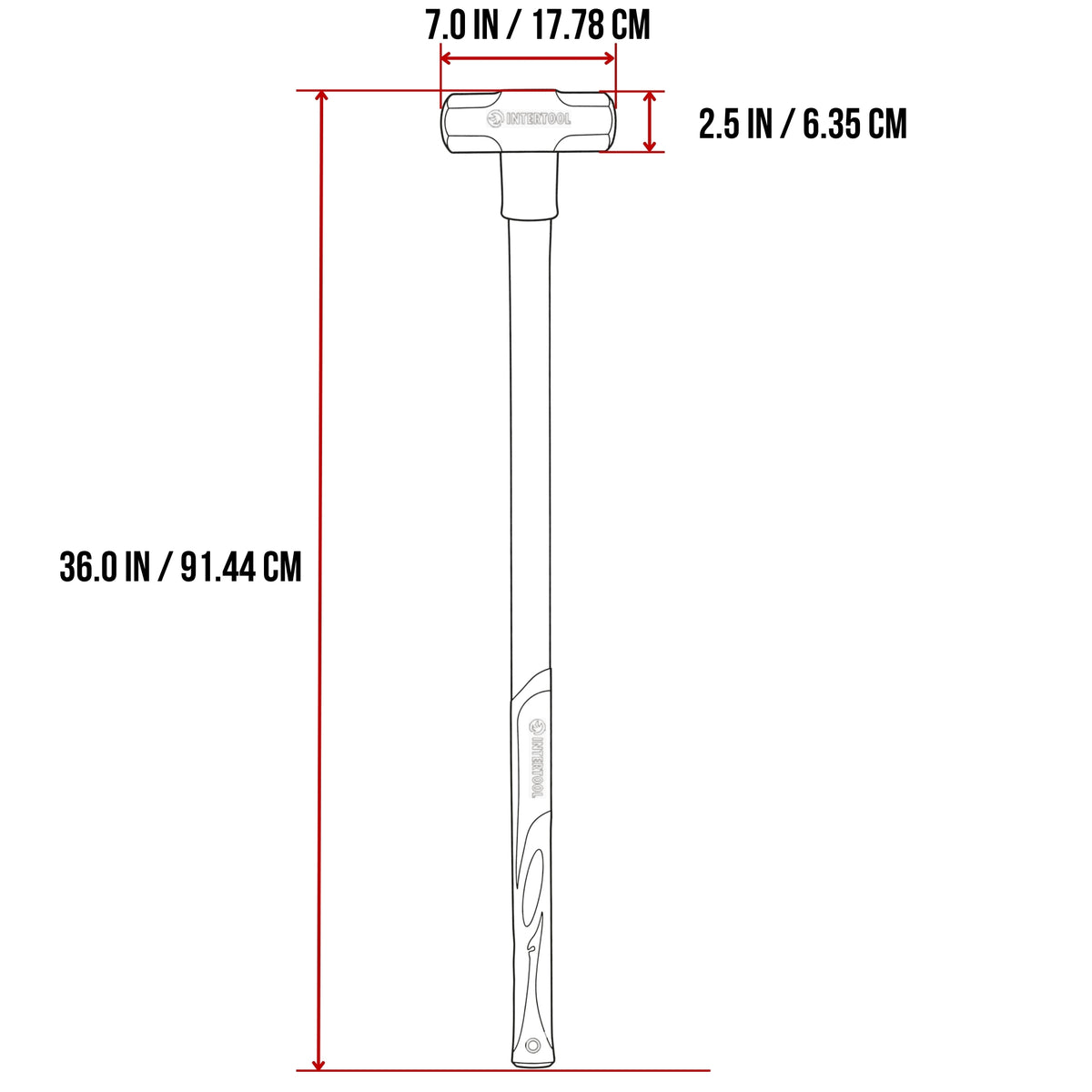 Martillo de 10 lb INTERTOOL | Para demolición y clavado de estacas | HT-0245