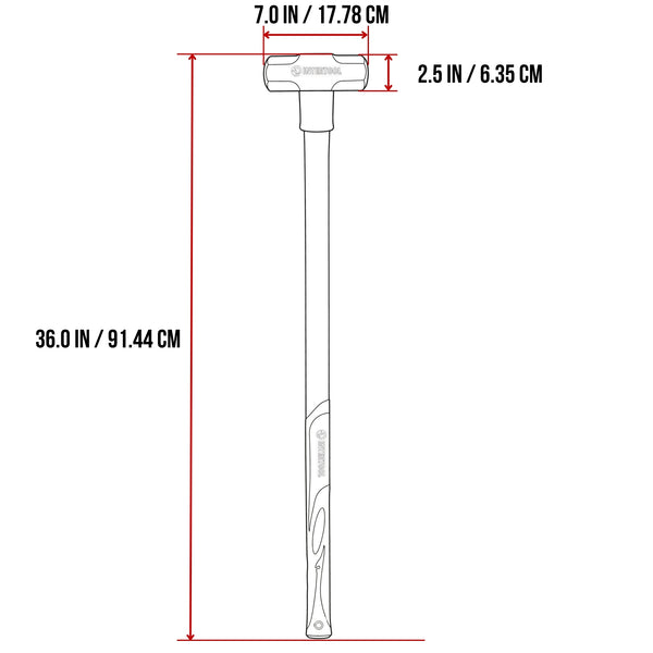INTERTOOL Sledgehammer 10 lbs Fiberglass Handle HT08-0245