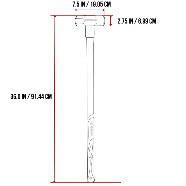 INTERTOOL Sledgehammer 12 lbs  Fiberglass Hammer | HT08-0249