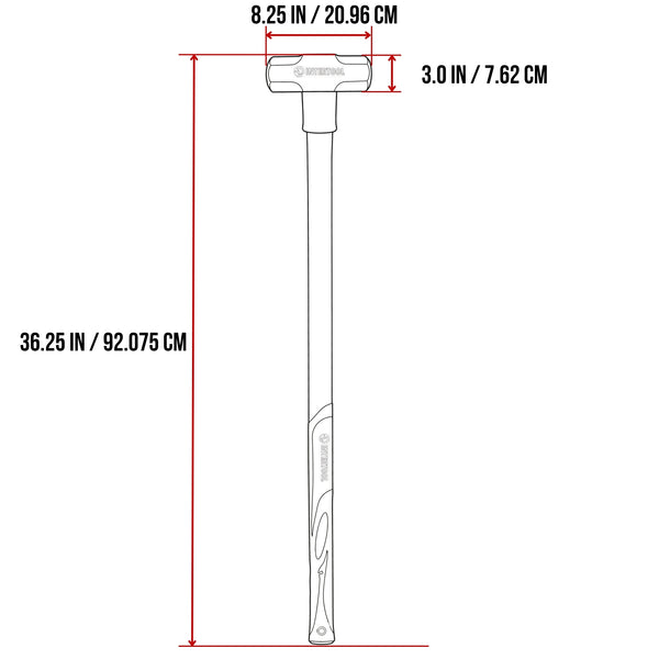 INTERTOOL Sledgehammer 16 lbs Fiberglass Handle | HT08-0250
