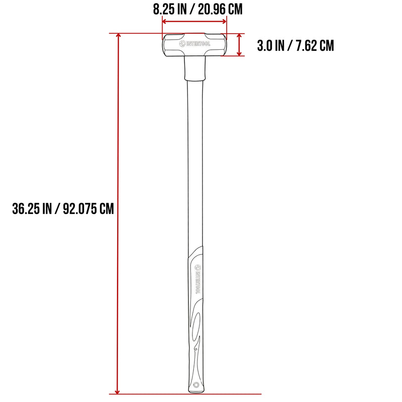 INTERTOOL Sledgehammer 16 lbs Fiberglass Handle | HT08-0250