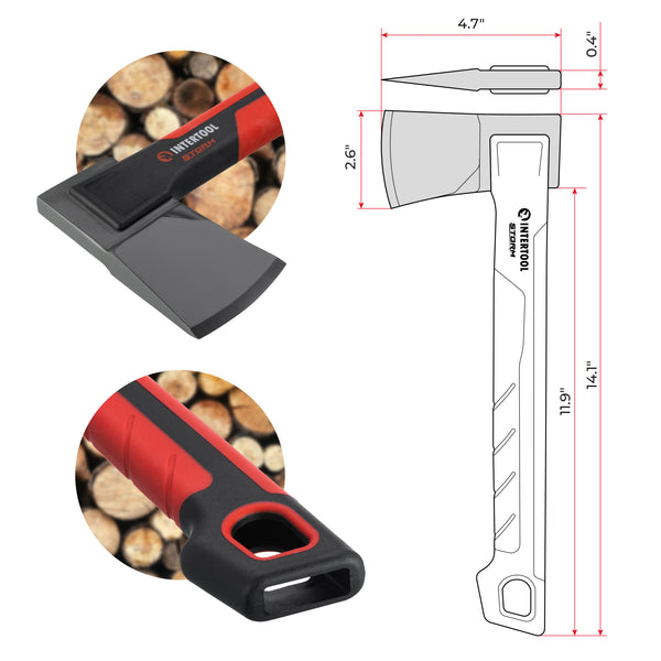 INTERTOOL 14" Trail Axe, 1.5 lbs, STORM | HT08-0291