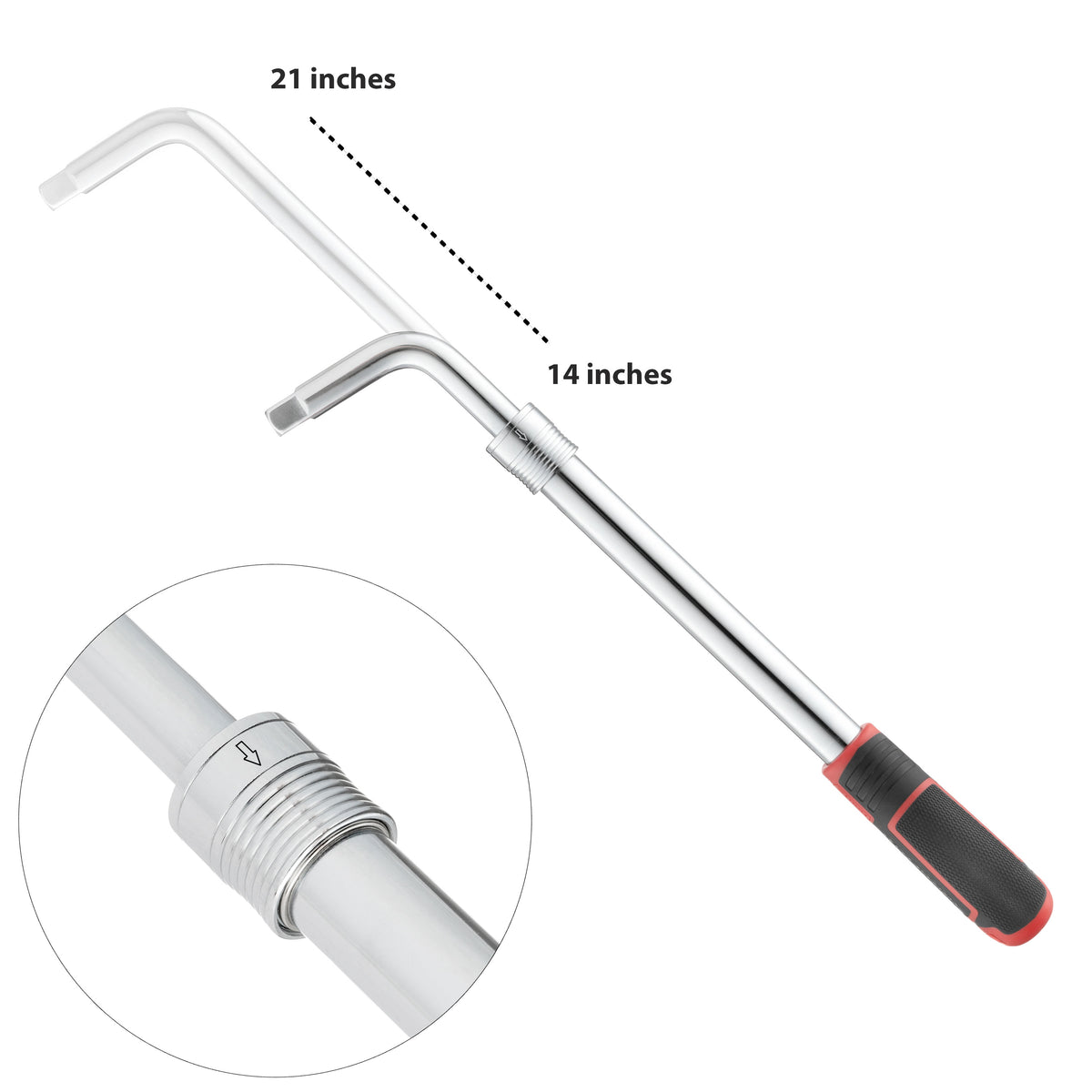 INTERTOOL 1/2" Drive Telescoping Lug Wrench, 17/19mm Socket | HT08-1600