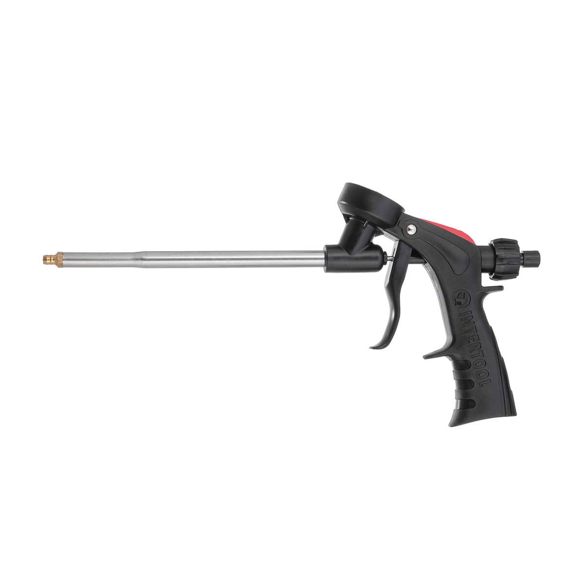 Pistola de espuma en aerosol INTERTOOL, sellador aislante, cuerpo de plástico liviano, control de flujo avanzado | PT08-0608 