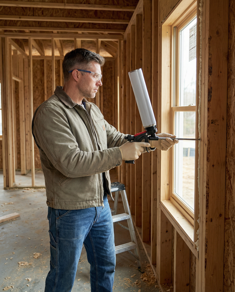 Pistola de espuma en aerosol INTERTOOL, sellador aislante, cuerpo de plástico liviano, control de flujo avanzado | PT08-0608 