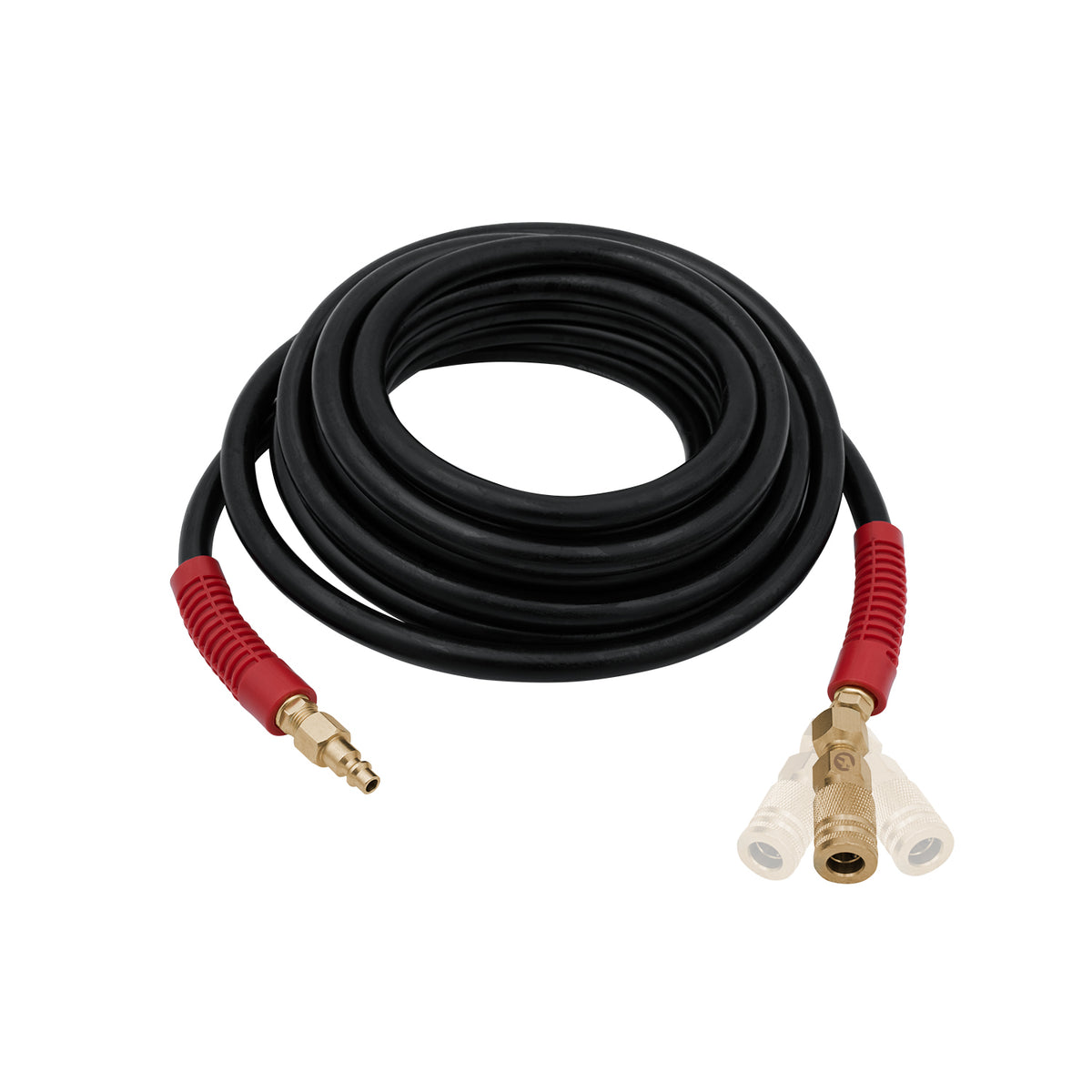 Manguera de aire de caucho INTERTOOL de 5/16” x 25 pies: ultraduradera, resistente y resistente a las torceduras, con conexiones de latón | PT08-1731