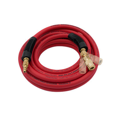 INTERTOOL  "3/8” x 25 ft. Hybrid Air Hose - Lightweight, Kink-Resistant, Brass Fittings, Quick Coupler  | PT08-1781