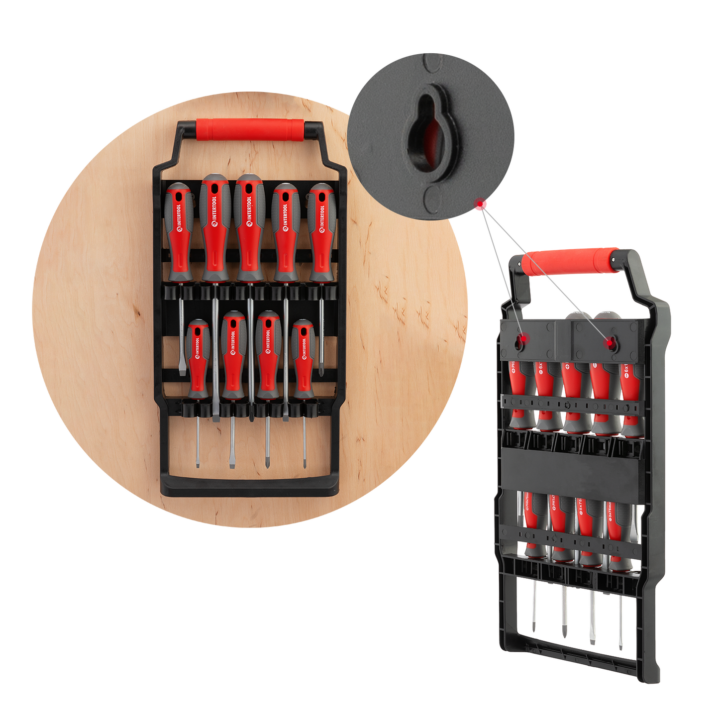 Набор отверток INTERTOOL, 9 шт., с плоскими и крестовыми наконечниками | VT08-3349