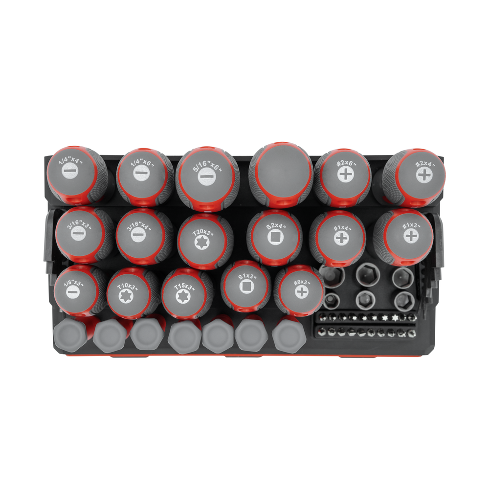 INTERTOOL 114 pcs Screwdriver Set, Standing Organizer Rack | VT08-3372